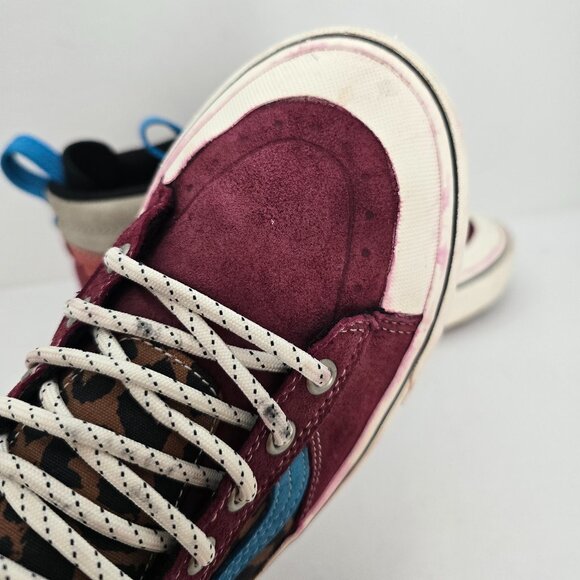Vans | SK8-HI MTE-2 red leopard print colorful outdoor sporty sneakers | WMS 9.5 - Picture 4 of 10
